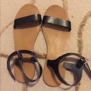 JCrew black ankle strap sandals 7